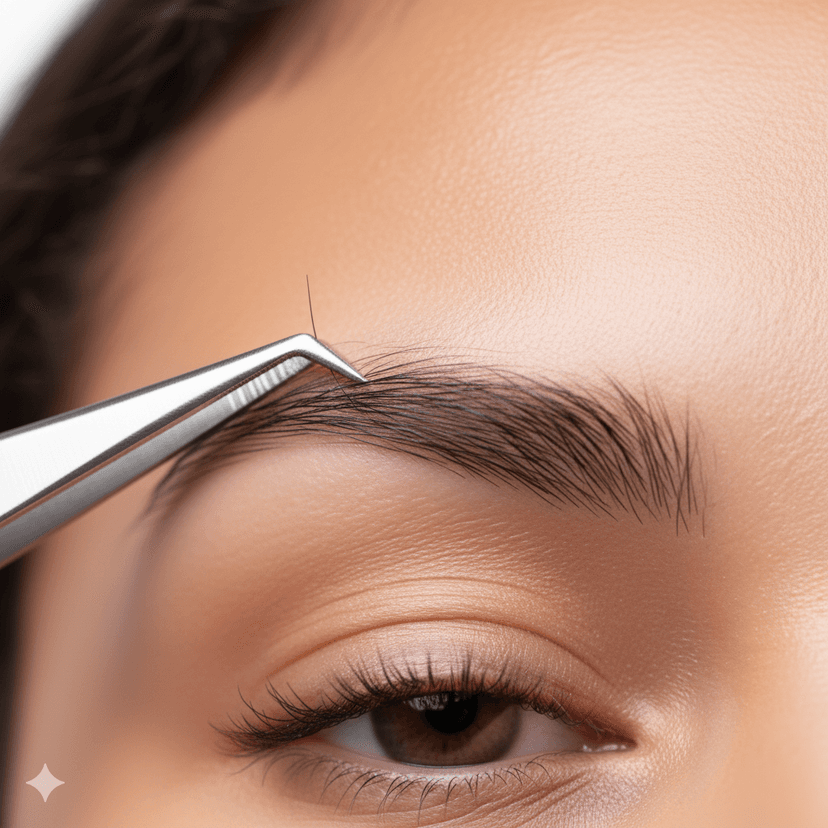 Design de sobrancelhas com mapeamento profissional.